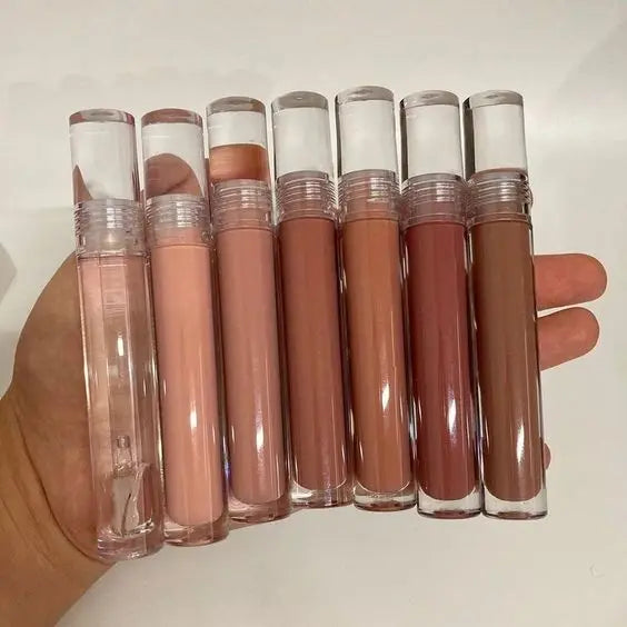 Hot Selling Top Wholesale Vegan Cosmetics pink clear Nude Lipgloss Vendor Custom logo Glitter Private Label Lip Gloss