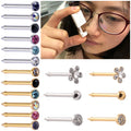 24pcs/Box Disposable Safe Nose Piercing Kit 316L Surgical Steel Sterilized 20G Body Punctures Stainless Steel Nose Studs Jewelry