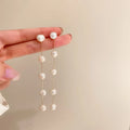 Fashionable 18K Gold Plating Long Tassel Pearl Earrings Pearls Drop Earrings for Girls