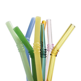 Eco-friendly High Borosilicate Glass Handmade Colored Glass Straws