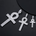 Fine Hip Hop Jewelry Mens 3 Size 925 Sterling Silver VVS Baguette Moissanite Diamond Iced Out Ankh Cross Pendant With Chain