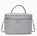 Multi-purpose Cosmetics Bag With Zipper Canvas Makeup Pouches Travel Toiletry Bag With Handle and Chain