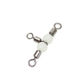 Fluorescent Beads 3-Way Rolling Swivel Bearing Barrel Ring Fishing Tackle Snaps Connector Fishhook Lure Line Snap Hook Steel
