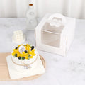 Wholesale Portable Cupcake Transparent Window Bakery Packaging Handle Food Cake Boxes