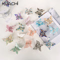 KUACHI Wholesale Korean Style Fantasy Butterfly Hair Claw Acetate Large Butterfly Custom Claw Clip