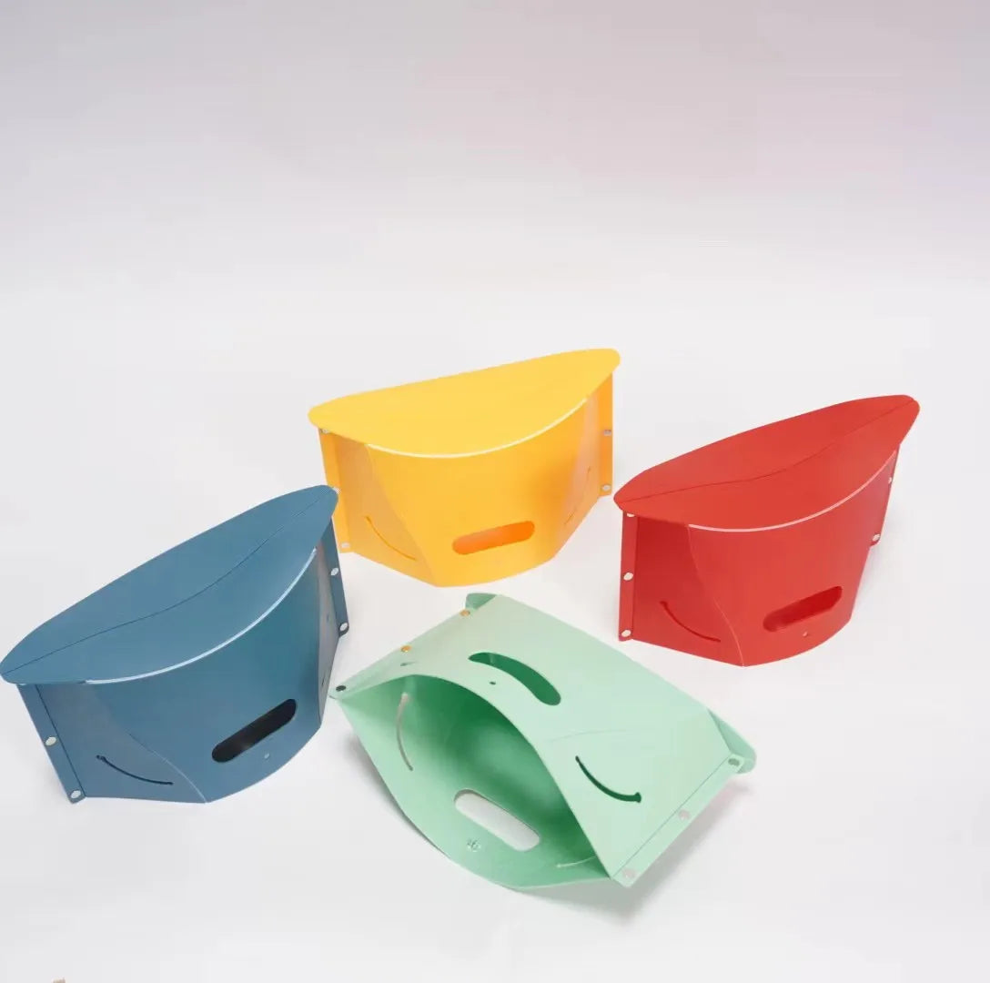 Portable Mini Plastic Camping Storage Bag for Bathroom Outdoor Beach Use Folding Retractable Stool & Chair