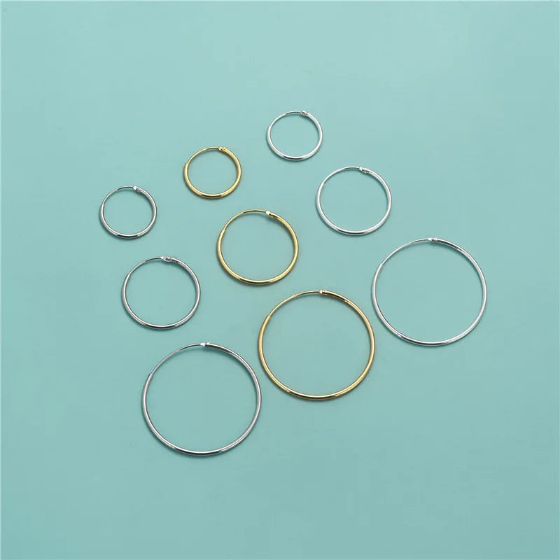 Wholesale Gold Plated Hoop Earring Findings 925 Sterling Silver Hoop Earring for Jewelry Making