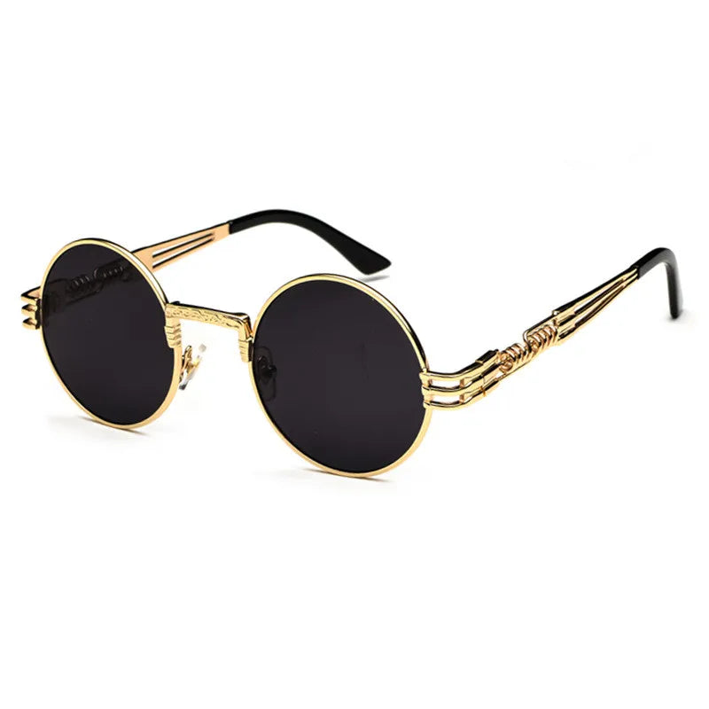2022 New round Retro Metal Sunglasses for Men and Women Hippie Circle Style UV400 Protection TAC Lenses