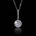 Classic Simple Round Full Diamond Vvs D Color 1CT GRA Moissanite Pendant S925 Sterling Silver Necklace for Women Gift
