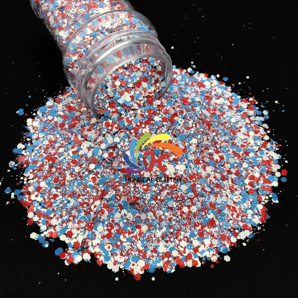 Independence Day Wholesale Bulk Designer Polyester Glitter Chunky Mix Shapes for Nail Art Glitter Christmas Decorations