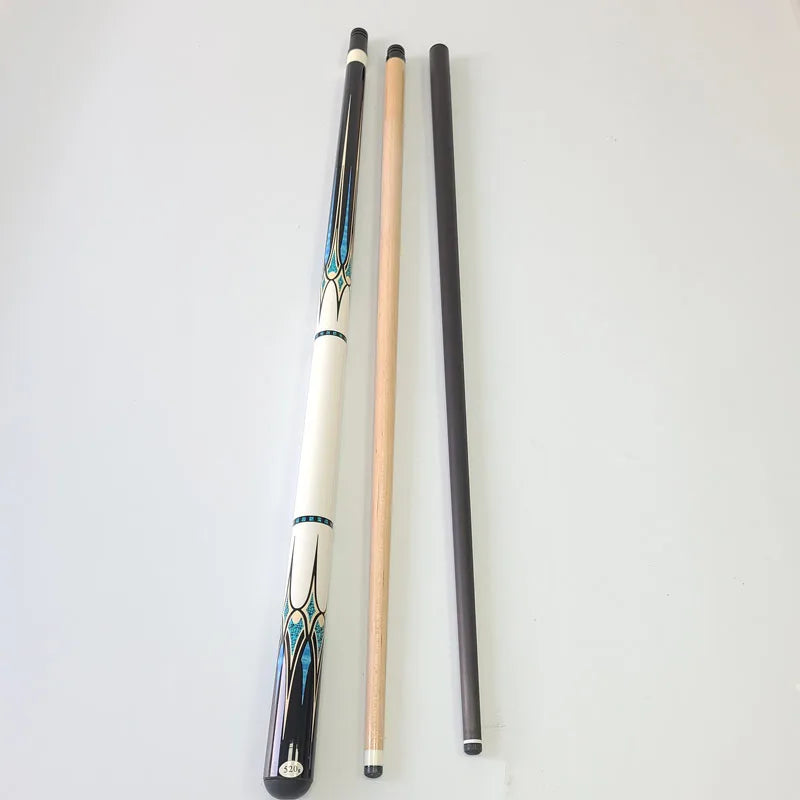 Xmlivet 142cm Length Billiard Pool Cues in 12mm Tip Size Radial Pin Maple Wood With Carbon Shaft Decal Design Billiard Cue Stick