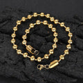 VEOMCA Wholesale 8mm Stainless Steel Ball Chain 18k Gold Plated Beads Necklace Jewelry for Men Women Trendy Style for Gifts