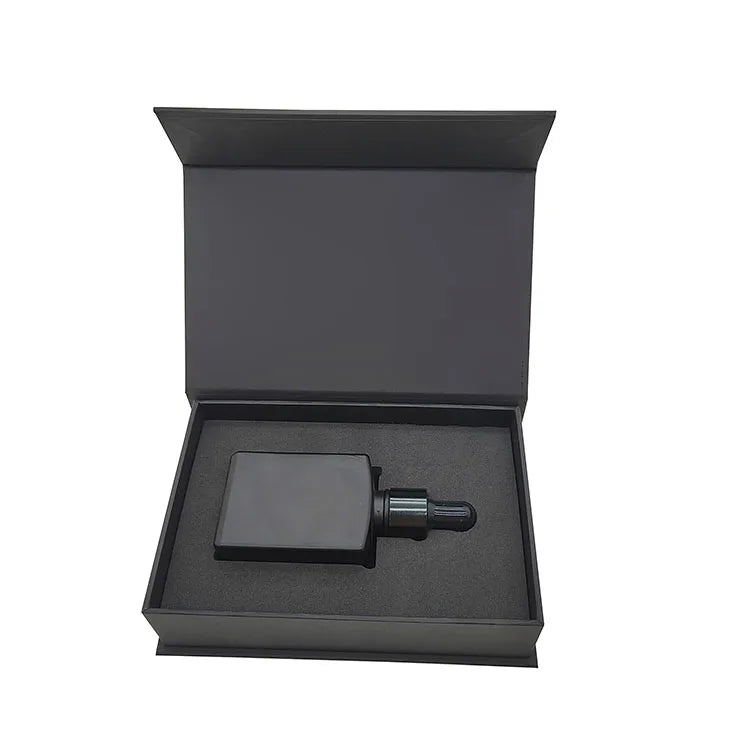 Custom Green Bronzing Luxury Perfume Gift Wrapping Paper Box Magnetic Flip with Sponge Lining UV Coating Embossing Foil Stamping