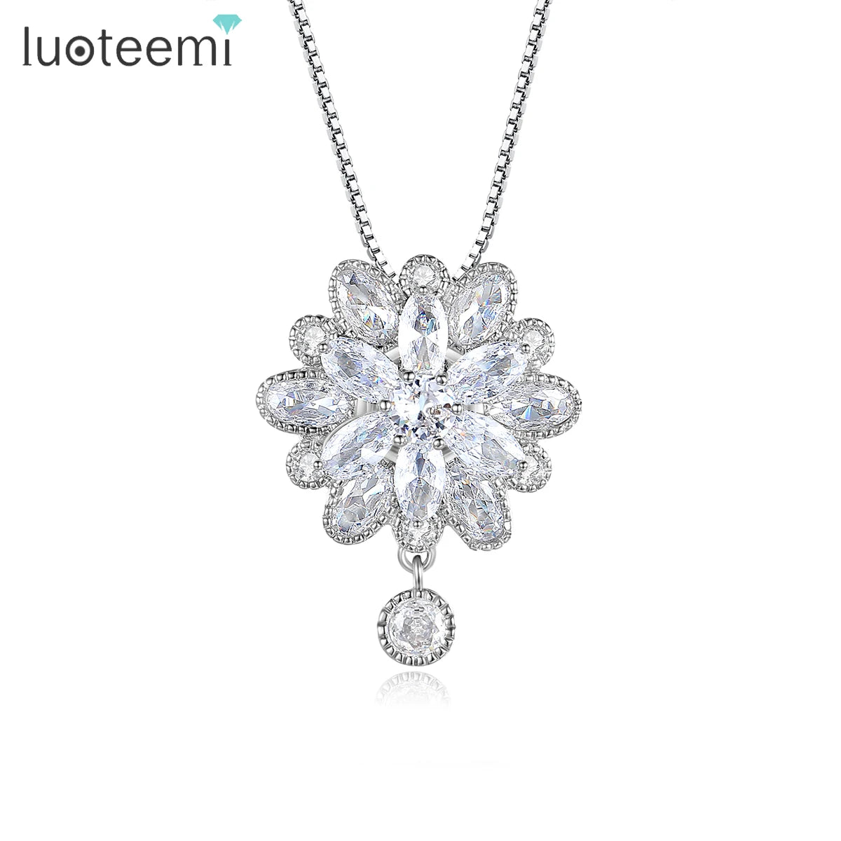 LUOTEEMI Necklace Jewelry Chain Pendants for Necklace Cubic Zirconia Dragon Flower Girl Pendant Necklace