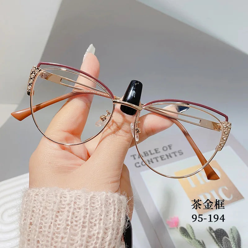 New Retro Trend Metal Anti Blue Light Glasses Frame Fashion Personality Men and Women Optical Glasses