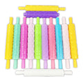 Colourful Cake Decorating Embossed Rolling Pins Textured Non-Stick Designs and Patterned Plastic Fondant Embossed Rolling Pin