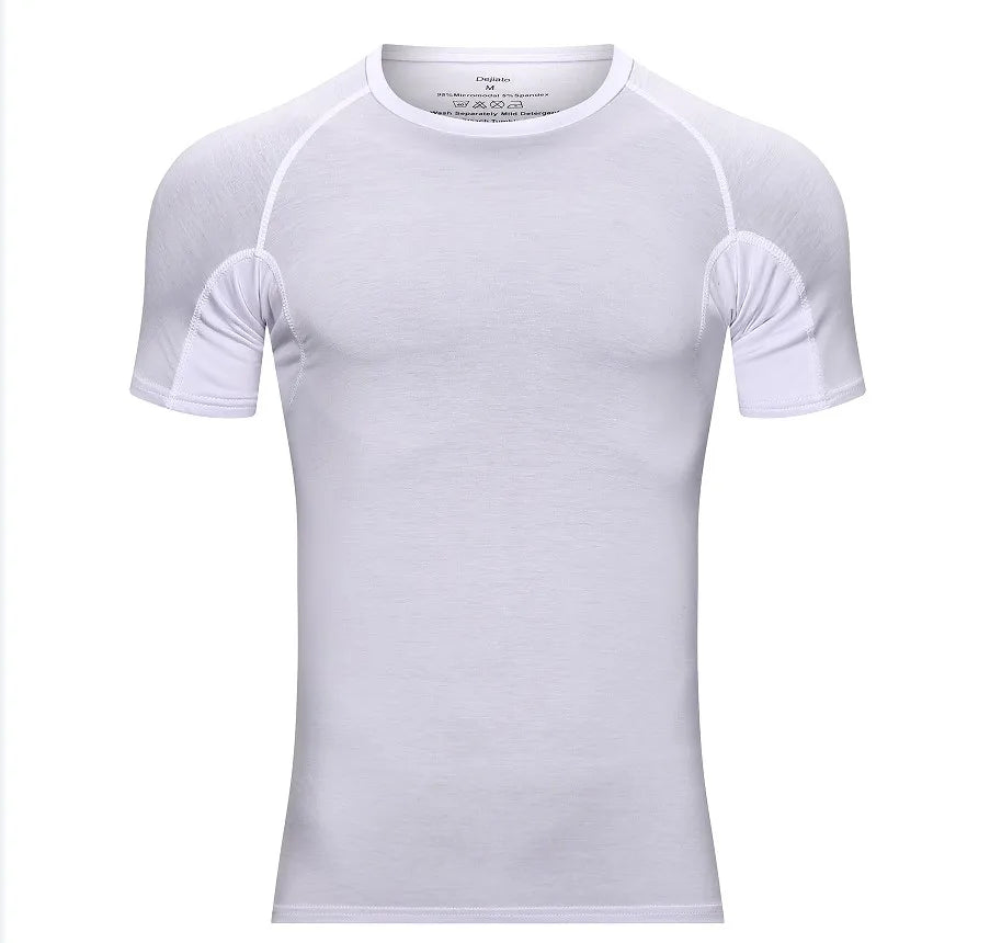 Wholesale Custom Modal Spandex Sweat Defense Undershirt O Neck Underarm Sweat Proof Soft Lightweight Men Short Sleeve T-Shirt