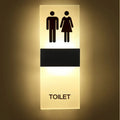 40cmX16cm LED Illuminated Acrylic IPX5 Waterproof Wall-Mounted Indoor Toilet Restroom Sign