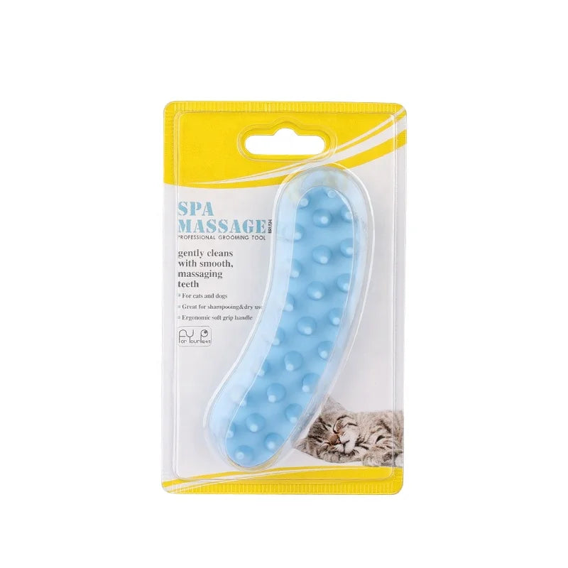 Factory Wholesale Blister Card Packaging Rubber Cat Washing Massage Brush Dog Pet Bath Brush