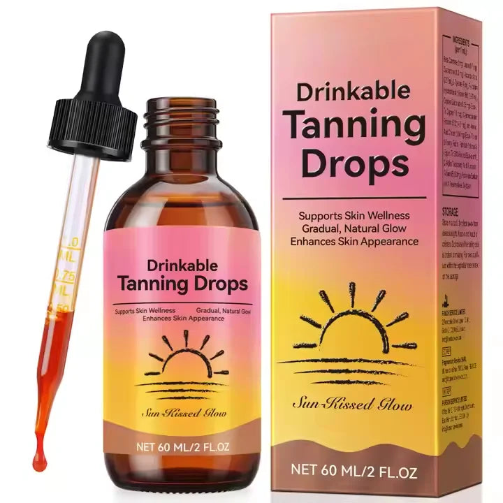 Private Label Sunless Tanning Drop Self Tanning Drops Face Beta-carotene Sun-Free Tanning Drops Bronzing Tanner Drink