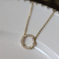 Korean Trendy Fashion Pure 925 Sterling Silver Chain Geometric Hollow Circle Pendant Necklace for Women Girls