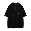 American Retro Vintage Ins Couple Top Men's Women's Summer Casual for Polo Shirt High Street All-Match Anti-Pilling Jersey Silk