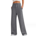Women's Solid Color Casual Loose Wide Leg Sports High Waist Pants