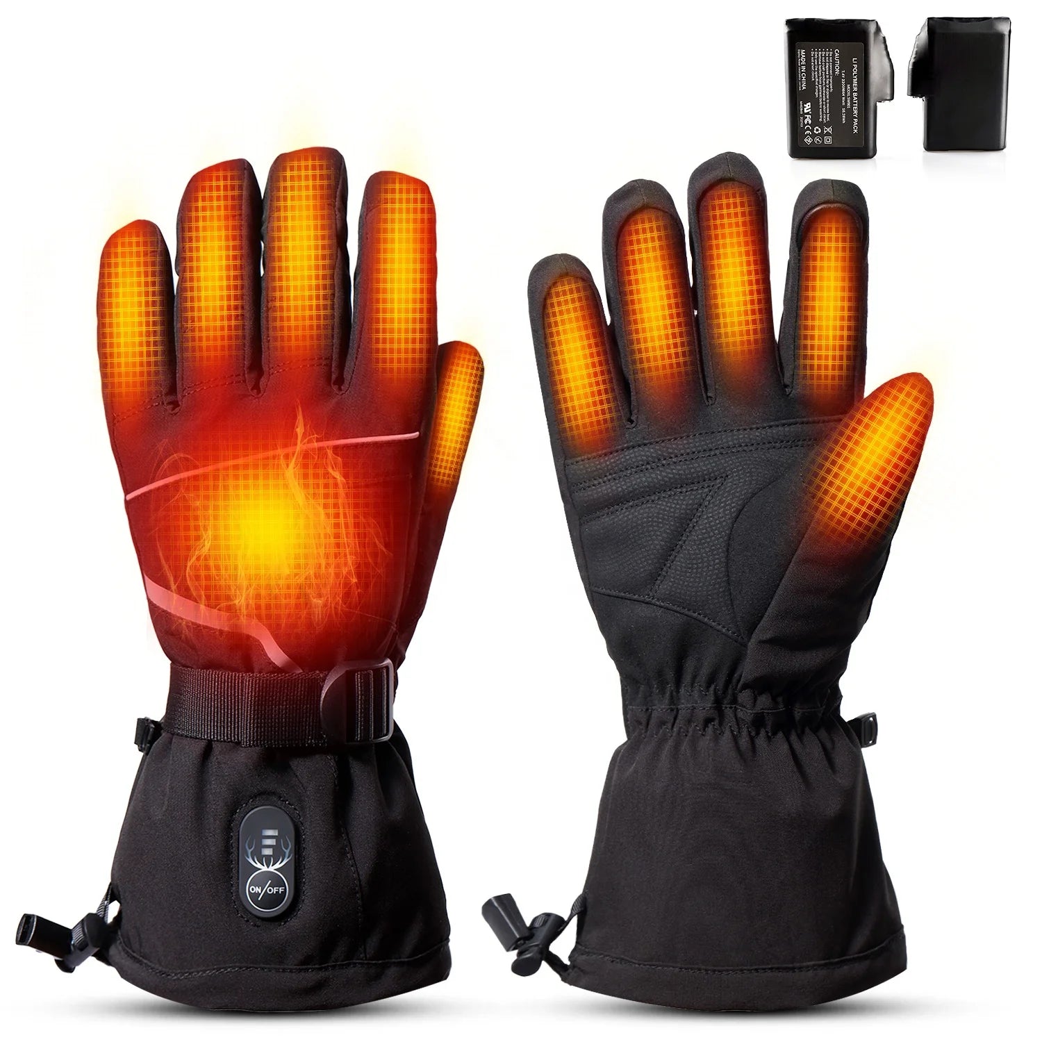 Winter Gloves Touchscreen Heated Recharchable Gloves for Freezer Warehouse Thermal Waterproof Gloves with Heating