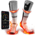 Men's and Women's Winter Heated Crew Socks Smart APP Remote Control USB Charging Anti-Slip for Skiing Hiking Cycling