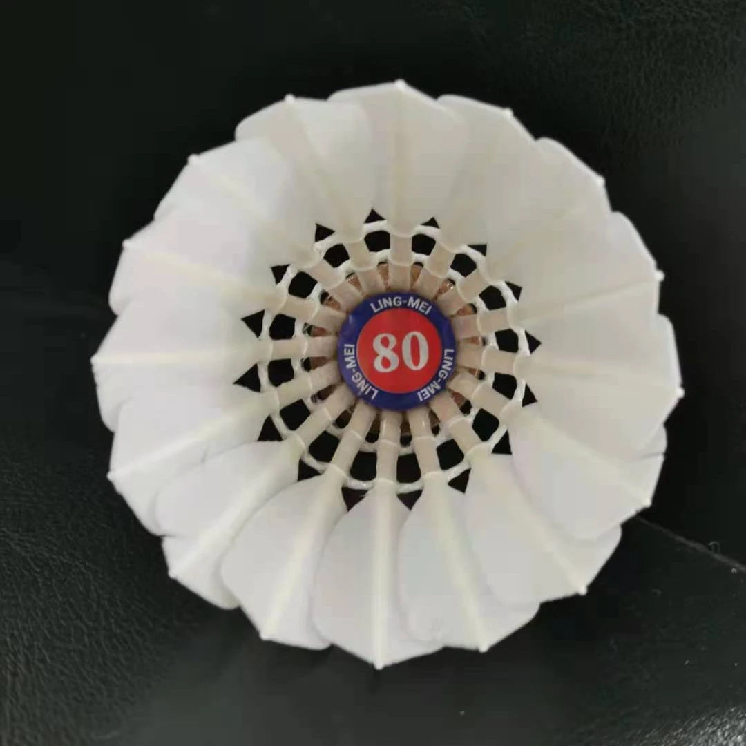 Shuttlecock Sport Badminton Hot Sale Lingmei 80 Goose Feather Badminton Shuttlecock for Professional Tournament