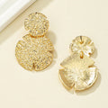 GT Exaggerate Irregular Broken Round Vertical Long Earrings Gold Plated Earrings