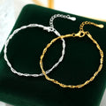 Fine Jewelry 925 Sterling Silver Double Layered Winding Chain Bracelet for Women Gold Plated Slim 925 Silver Bracelet Jewelry