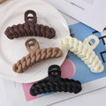 6cm*11cm Beige Mocha Chunky Chain Shape Hair Claw Clips Big Plastic Hair Clamps Shark Hairpin for Women Wholesale