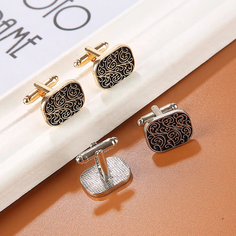 Hot Sale Ready Stock Cheap Silver Gold Alloy Classic Retro Romanesque Cufflinks and Stylish Men's Shirt Cuff Studs Are on Sale