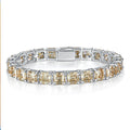 Color Moissanite Bracelet Customs Hip Hop Jewelry Asscher Cut Green Moissanite Diamond Tennis Man Moissanite Bracelet