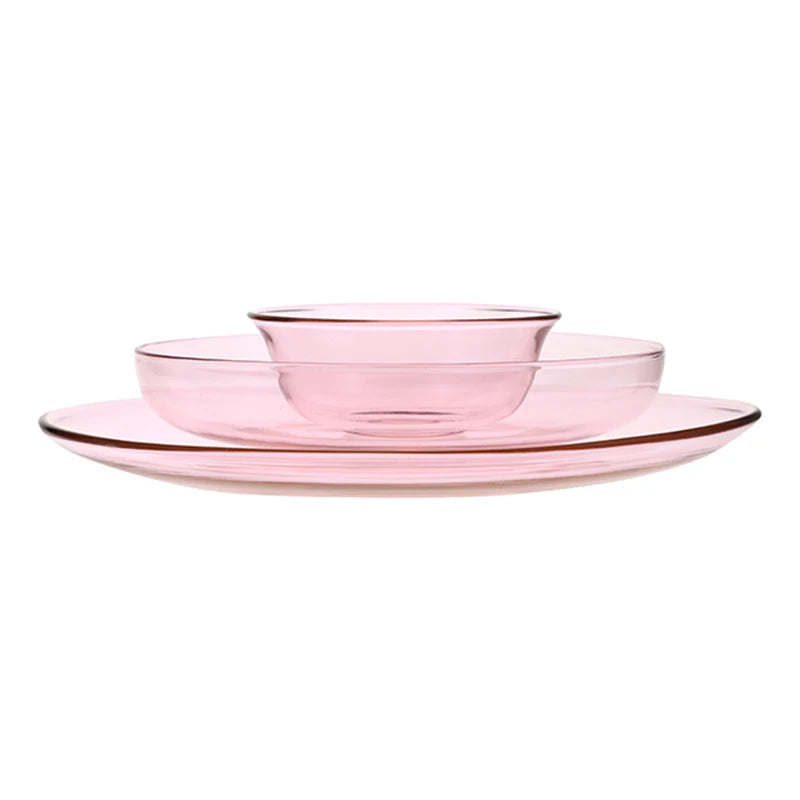 2021 New Wholesale Customized Cake Dessert Glass Dinner Plates Fruit Glass Charger Plates Glass