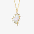 MOP Irregular Heart Halo CZ Pendant Give Away Gift Jewelry 925 Sterling Silver Women Jewelry Gold Plated Necklace