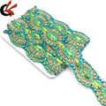 Green Glass Crystal Beads Trim Iron on Bridal Applique Strass Crystal Rhinestone Banding Trims