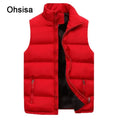 Ohsisa Men's Casual Winter Vest Waterproof Polyester Outer Wear Zipper Logo New Men's Casual Warm Sleeveless Vest
