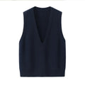 Custom Luxury Knitted Women Sleeveless Pullover Knitwear V Neck Plus Size Vest 100% Pure Cashmere Sweater