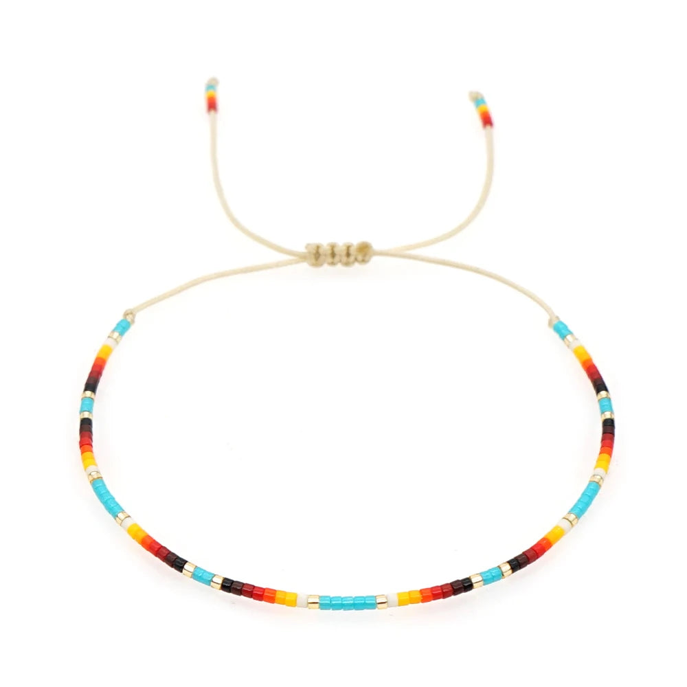 Go2boho Rainbow Colorful Beaded Bracelet Women Pulsera Fashion Jewelry Boho Summer Handmade String Miyuki Seed Beads Bracelet