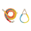 Colorful Cotton Rope Solid Pattern Eco-Friendly Anti Burst Dog Walking Leashes and Collar