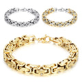 SC Fashion Unique Chain Bracelet Gold Plated Hip Hop Statement Chain Bracelet Vintage Stainless Steel Chain Bracelet for Women