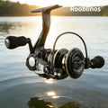 [Germany Stock] Rooblinos NX Left Hand Spinning Reel Wheel 5.2:1 Gear Ratio Nylon River Lake Use Anti-Reverse Two-Speed