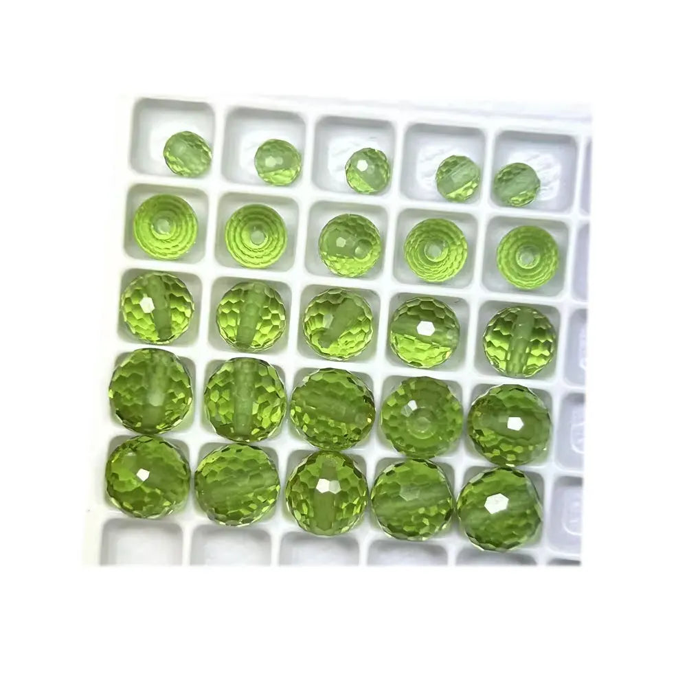 Round Faceted 8mm 10mm 12mm Green Glass Color Change Diaspore Ball Loose Beads