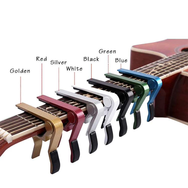 Professional Wholesale Colorful Strong Grip Aluminum Alloy OEM Acoustic Guitar Capo Accessories with Great Clamping Power