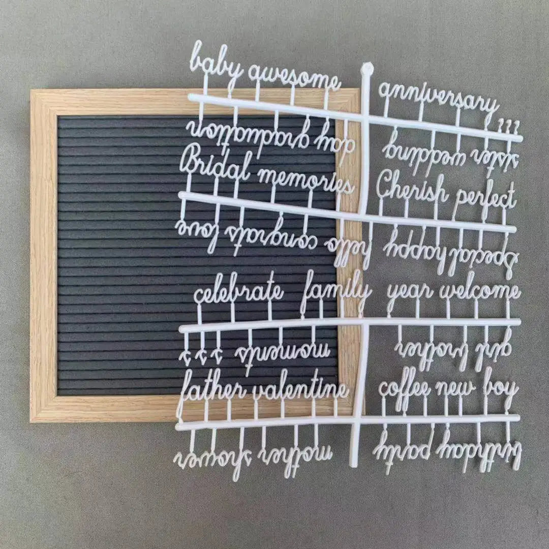 Hot Sale Custom Color Connected Character Cursive Letter "celebrate"  Plastic Letters for Wooden Felt Letter Boards
