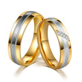 Best Lover Jewelry Cz 18K PVD Gold Plated Stainless Steel Engagement Wedding Gold Couple Ring for Daily Life