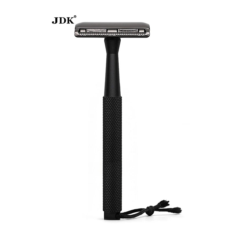 JDK Custom Wholesale Aluminum Handle Double Edge Safety Razor with Lanyard Twin Blade