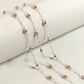 Vintage 14K Gold Filled 3mm Beaded With S925 Silver Cable Chain for DIY Handmade Necklace Bracelet Jewelry Making Accessories